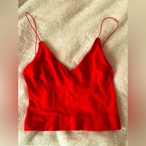 Free People Red Cropped Tank Top, Size S/XS